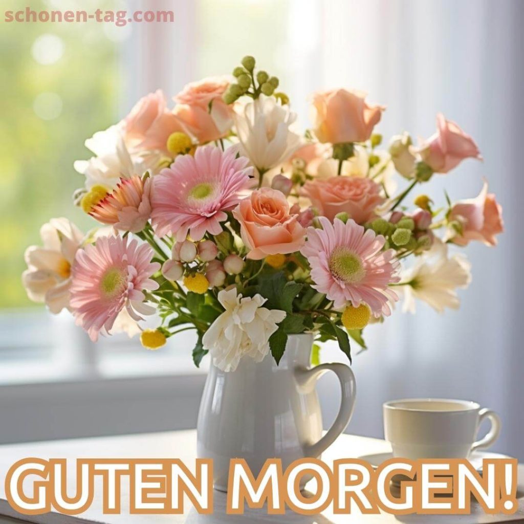 Guten morgen blumen bild Blumenstrauß in einer Vase kostenlos