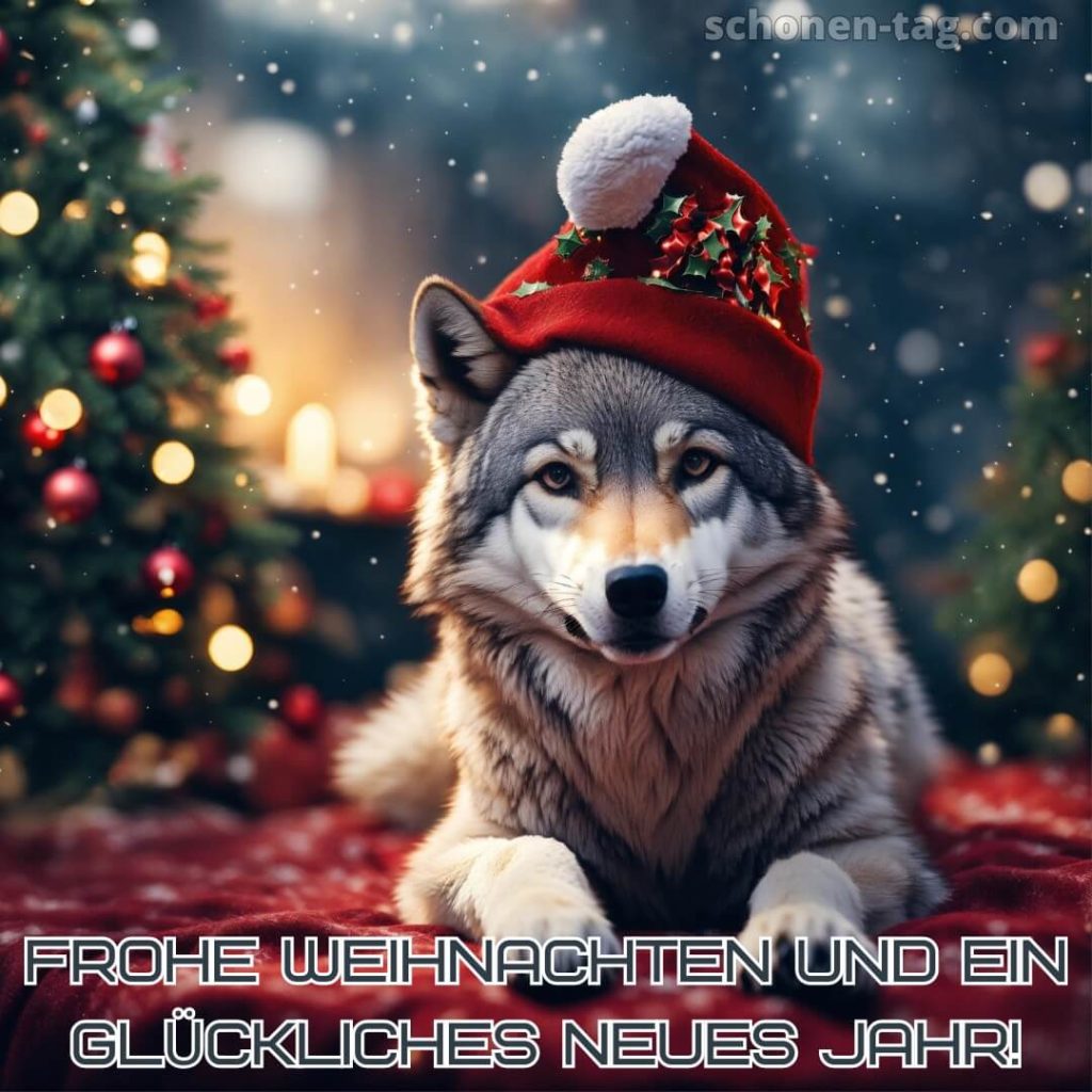 Frohe weihnachten bild Wolf kostenlos