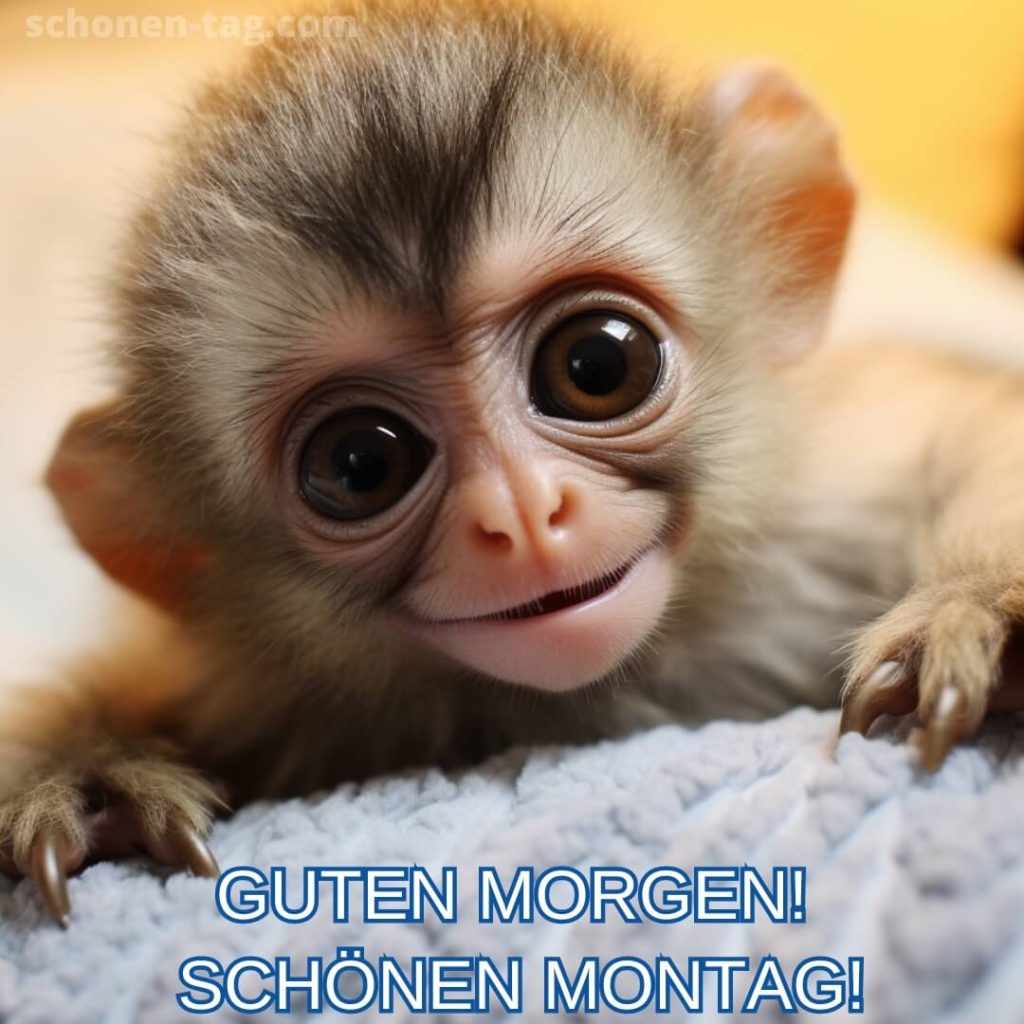 Guten morgen montag lustig bild Affe kostenlos