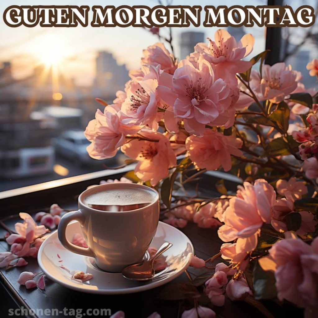 Montag blumen bild Tasse und Blumenstrauß kostenlos
