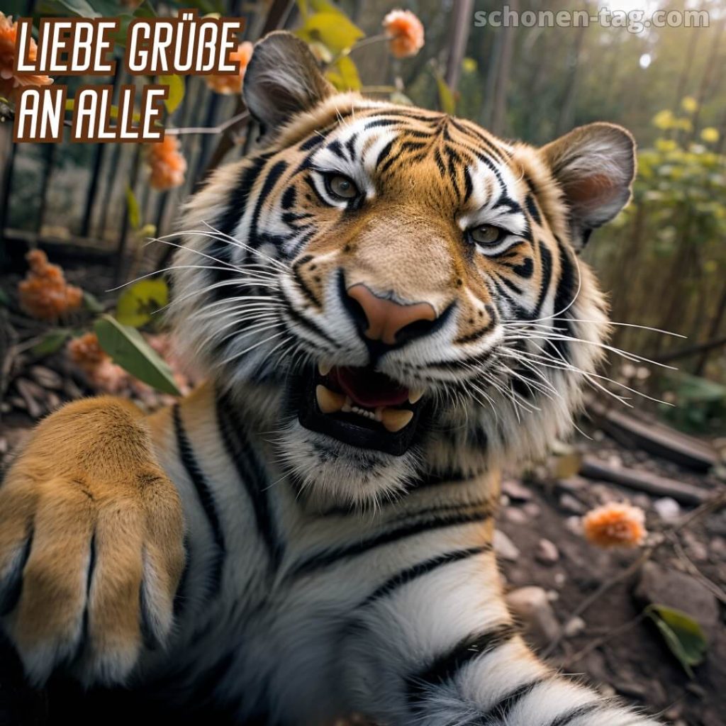 Liebe grüße bilder lustig bild Tiger kostenlos