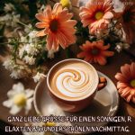 Nachmittag kaffee bild Blumen und Kaffee kostenlos